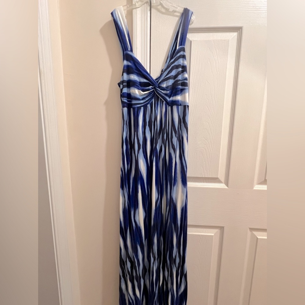 Karen Kane Ocean Navy and White Maxi Dress